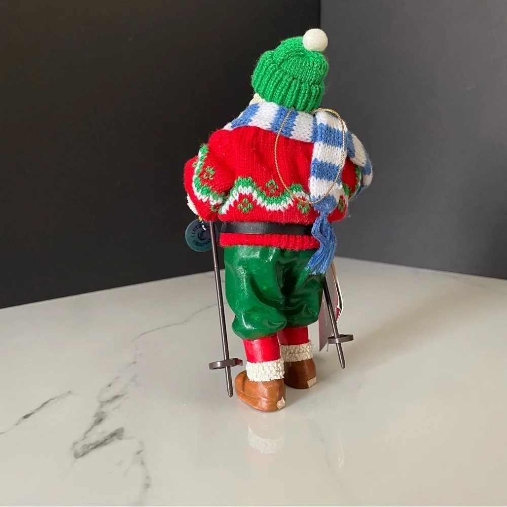 Skier Santa Ornament - Possible Dreams Clothtique by Dept. 56